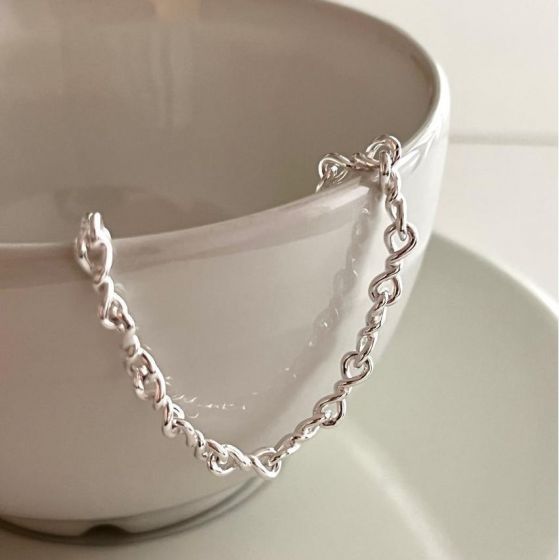 Classic Hollow Curb Chain 925 Sterling Silver Bracelet