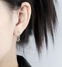 New Irregular Geometry CZ U Shape 925 Sterling Silver Hoop Earrings
