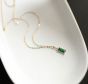 Geometry Baguette Green CZ 925 Sterling Silver Necklace