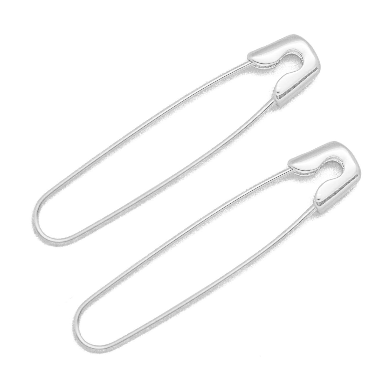 Fashion nable Simple Safety Pin 925 Sterling Silver Hoop Earrings