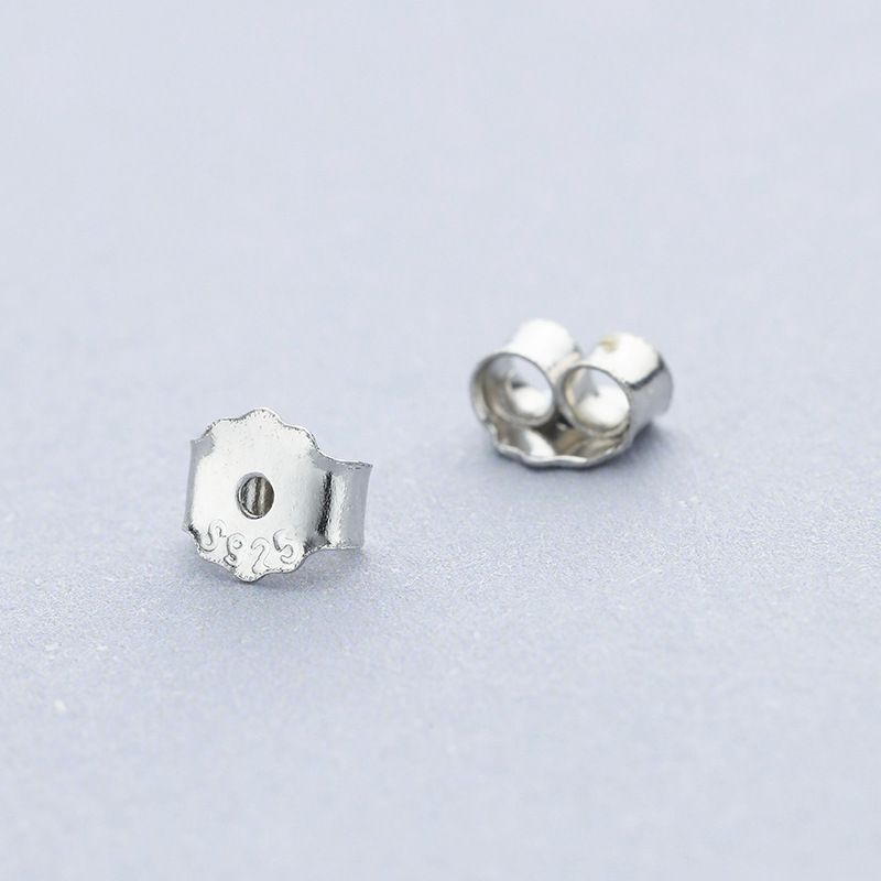 Butterfly backs for earrings, silicone earring stoppers - flower earnuts,  sterling silver 925, BAR 4 4,2x5,4 mm - SILVEXCRAFT