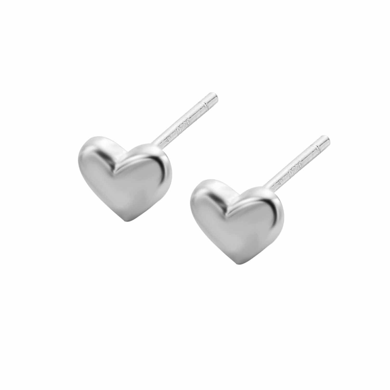 Heart Brozne Stud Earrings 925 Sterling Silver Heart Stud Earrings