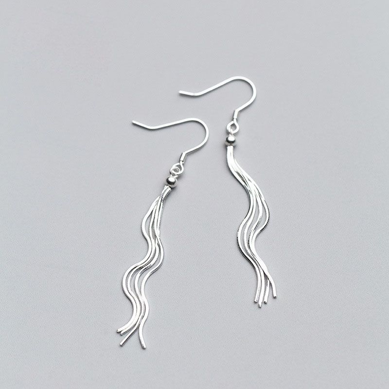 Sterling Silver Drop Earrings  Silver Hook Earrings  Silver Drop Earrings  Solid Silver Earrings  Simple Silver Earrings