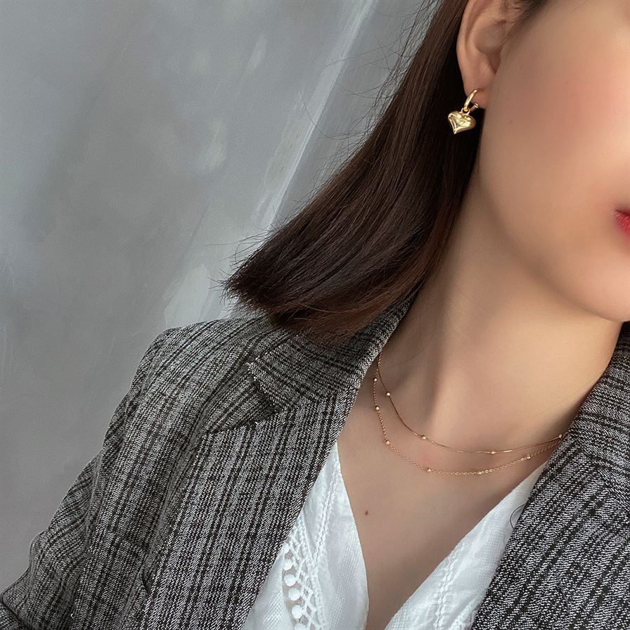 Chapado en Oro Rosa de plata esterlina 925 collar de doble capa