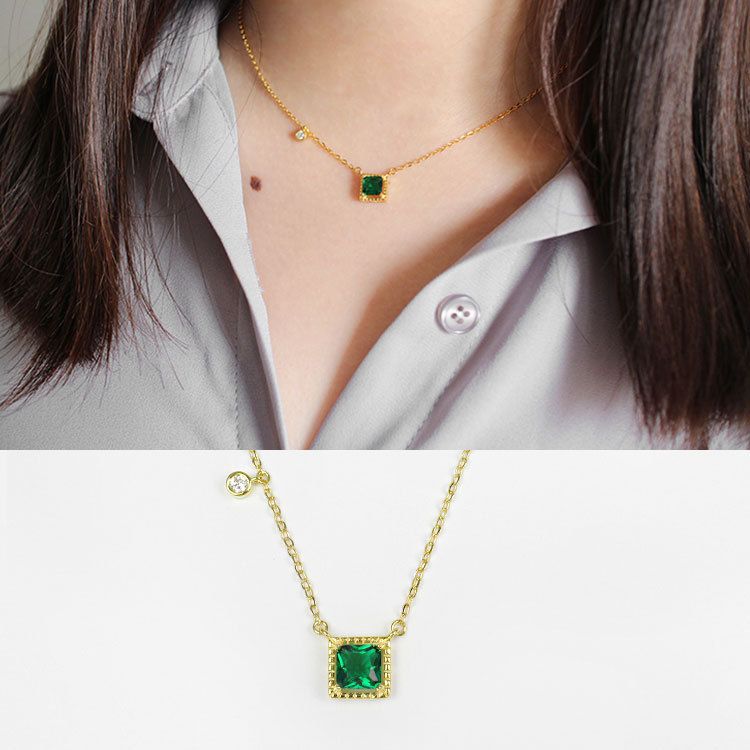 Buy Green bead chand pendant layered necklace by Just Shradha's at Aashni  and Co