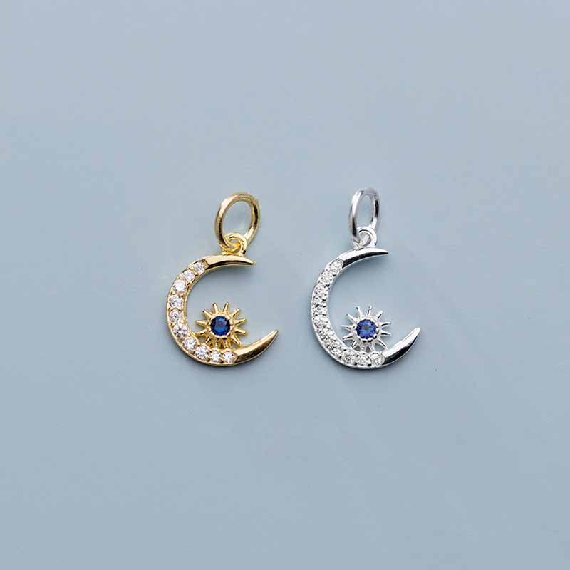 Beautiful Sterling silver 925 sterling Sterling Silver Moon & Star Charm