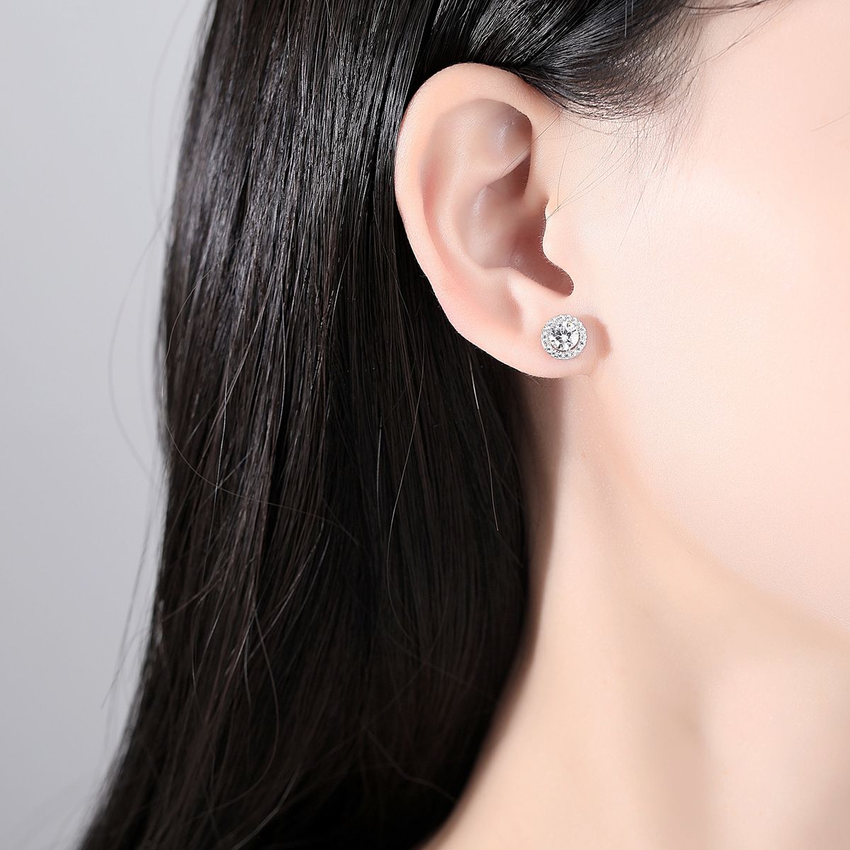925 Sterling Silver Zircon Sunflower Ear Stud Drop Earrings Jewelry For Women