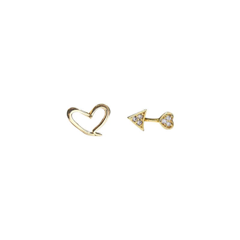 Sterling Silver CZ Heart Post Earrings 9 mm 10 mm Button Earrings Jewelry