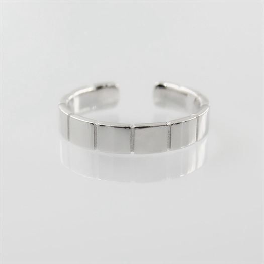 Simple Squares 925 Sterling Silver Adjustable Ring
