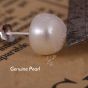 Simple Small Freshwater Cultured 6mm Pearl Women 925 Sterling Sliver Studs Earrings