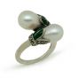 2017 Vintage Double Natural White Pearl 925 Серебряное кольцо