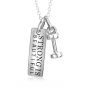 Fitness Strong Dumbbell Barbell 925 Sterling Silver Necklace