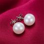 Simple Small Freshwater Cultured 6mm Pearl Women 925 Sterling Sliver Studs Earrings