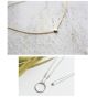 Chic White Yellow Rose Circle Bean 925 Sterling Silver Necklace