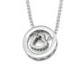 NEW Circle Rotatable Love Heart White Gold/Rose 925 Sterling Silver Necklace