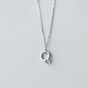 Fashion Four Claw CZ Ring 925 Sterling Silver Necklace