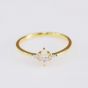 Marquise White CZ Luxury 925 Sterling Silver Golden Ring