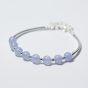 Fashion Natural Blue Sodalite Bead 925 Sterling Silver Bracelet
