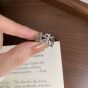 Vintage Hollow Tree Leaves Branch 925 Sterling Silver Adjustable Ring