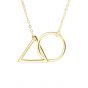 Simple triángulo redondo geométrico enlazado 925 collar de plata esterlina
