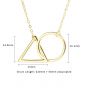 Simple Geometric Round Triangle Linked 925 Sterling Silver Necklace