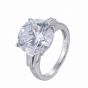 Simple Round Created Diamond CZ 925 Sterling Silver Ring