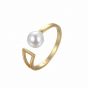 Classic Shell Pearl Triangle 925 Sterling Silver Adjustable Ring