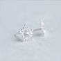 Fashion 925 Sterling Silver White CZ Five Snowflake Christmas Studs Earrings