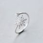 Sweet CZ Snowflake 925 Sterling Silver Adjustable Ring