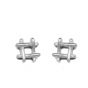 Simple Pound Well 925 Sterling Silver Stud Earrings