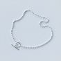 Silver Bead Simple Stick 925 Sterling Silver Foot Anklet