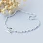 Silver Bead Simple Stick 925 Sterling Silver Foot Anklet