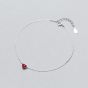 Cute Red Heart 925 Sterling Silver Anklet Girl