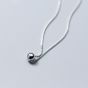 Simple Choker Bead 925 Sterling Silver Adjustable Necklace