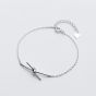 Simple Knot Solid 925 Sterling Silver Adjustable Bracelet
