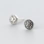 Vintage Max CZ Round Flower Solid 925 Sterling Silver Studs Earrings