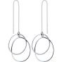Simple Double Geometry Rings 925 Sterling Dangling Earrings