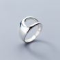 Simple Hollow D Shape 925 Sterling Silver Ring