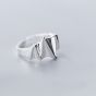 Fashion Wave Electrocardiograma 925 anillo ajustable de plata esterlina