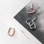 Simple Geometric Ellipse 925 Sterling Silver Hoop Earrings