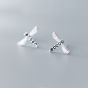 Sweet Animal CZ Flying Dragonfly 925 Sterling Silver Studs Earrings