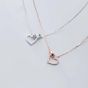Promise CZ Hollow Heart Circle Linked 925 Sterling Silver Necklace