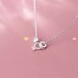Promise CZ Ring Circle Heart 925 Sterling Silver Necklace