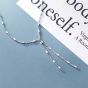 Tassels Cubes 925 Sterling Silver Dangling Necklace
