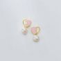 Boucles d'oreilles pendantes en argent sterling 925 avec perles de coquillage brisées roses