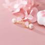 Pendientes colgantes de plata de ley 925 con perlas de corazón roto rosado