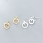 Simple Shell Pearls Circles 925 Sterling Silver Leverback Earrings