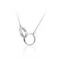 Casual Doule Holes Connect CZ 925 Sterling Silver Necklace