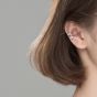 Boucles d'oreilles simples non percées en argent sterling 925 en forme de C
