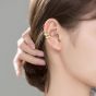 Boucles d'oreilles simples non percées en argent sterling 925 en forme de C